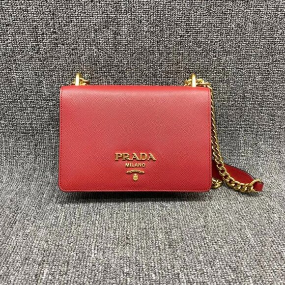 Prada Handbags - 100% Authentic Prada Saffiano Red Leather Crossbody Bag